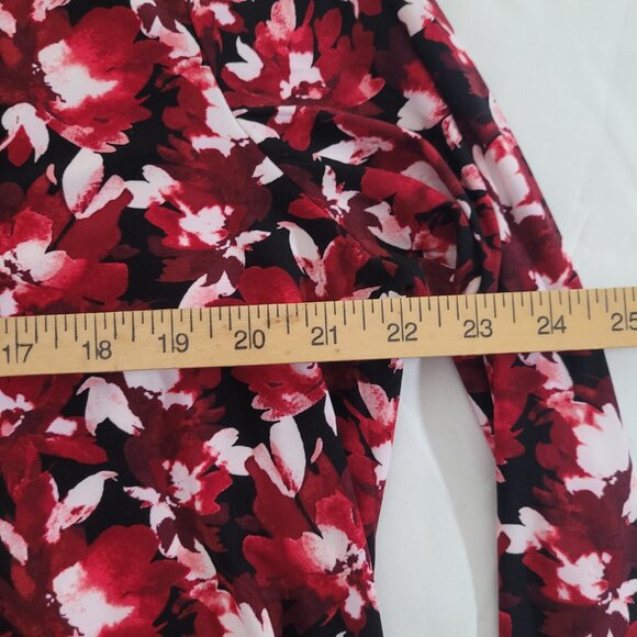 NWT Knit Top ANNE KLEIN PETITE Size PXXL Long Sleeve Fire Red Multi Black White - Picture 6 of 14